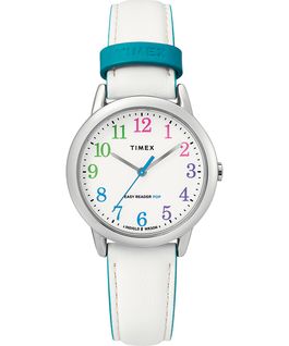 Easy Reader Color Pop 30mm Leather Watch Womens Silver-Tone/White large