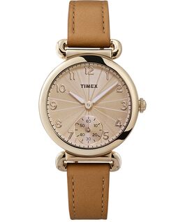 Model 23 33mm Leather Strap Watch Gold-Tone/Tan/Champagne large