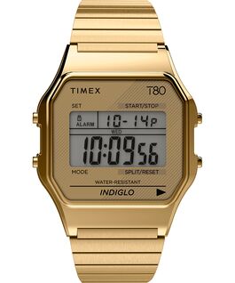 Timex T80 34mm Stainless Steel Expansion Band Watch Gold-Tone large