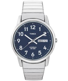 Easy Reader 35mm Stainless Steel Watch with Day Date Silver-Tone/Stainless-Steel/Blue large