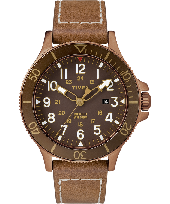 Allied Coastline 43mm Leather Watch