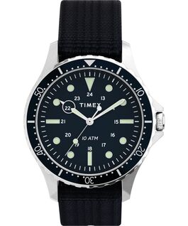 Navi XL 41mm Fabric Slip Thru Strap Watch Stainless-Steel/Blue large