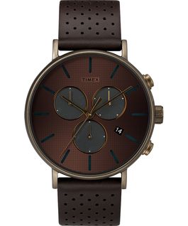 Fairfield Supernova 41mm Leather Strap Watch Bronze-Tone/Brown/Gold-Tone large
