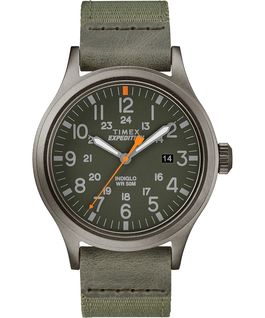 Scout mit Textilarmband, 40&nbsp;mm Grau/gr&uuml;n large