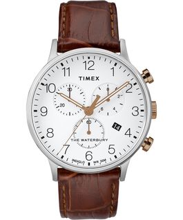 Waterbury-40mm-Classic-Chrono-Leather-Strap-Watch Stainless-Steel/Brown/White large