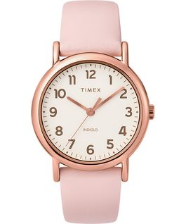 Weekender 2-teilig mit Lederarmband, 38 mm Ros&eacute;goldfarben/rosa/cremefarben large