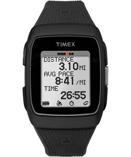 IRONMAN GPS 38mm Silicone Strap Watch Black/Gray large