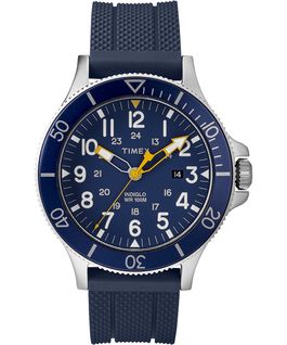 Allied Coastline 43mm mit Silikonarmband Silver-Tone/Blue large