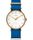 Fairfield Crystal 37mm Fabric Strap Watch Gold-Tone/Blue/Cream large