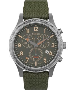 Allied LT Chronograph 42mm Fabric Strap Watch Silver-Tone/Green large