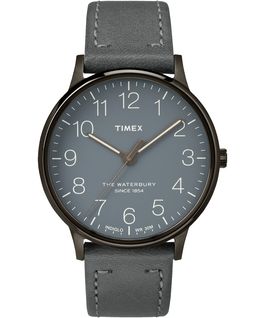 Waterbury 40mm Classic Leather Strap Watch Gray large