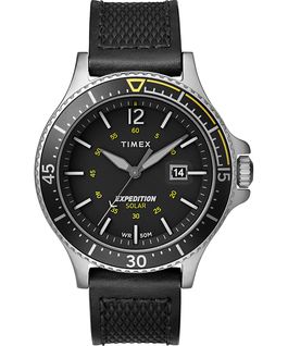 Expedition Ranger Solar mit Lederarmband, 43&nbsp;mm Silberfarben/schwarz large