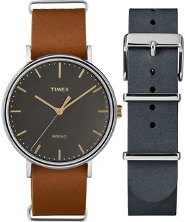 Fairfield Gift Set Silver-Tone/Brown/Black large