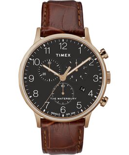 Waterbury-40mm-Classic-Chrono-Leather-Strap-Watch Rose-Gold-Tone/Brown/Black large