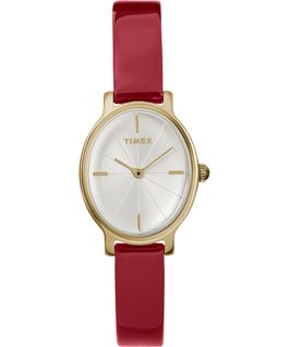 Milano Oval mit Patent-Lederarmband, 24&nbsp;mm Goldfarben/rot/silberfarben large