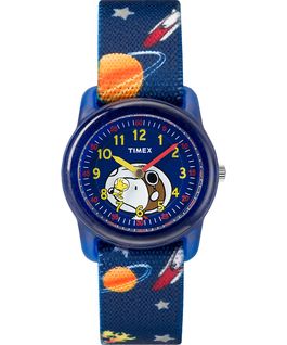 Peanuts 28mm Elastic Fabric Strap Watch Blue large
