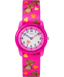 Kids Analog 32mm Nylon Strap Watch Pink/White large