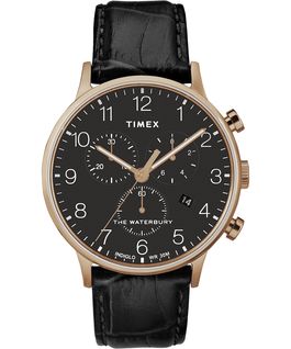 Waterbury-40mm-Classic-Chrono-Leather-Strap-Watch Rose-Gold-Tone/Black large