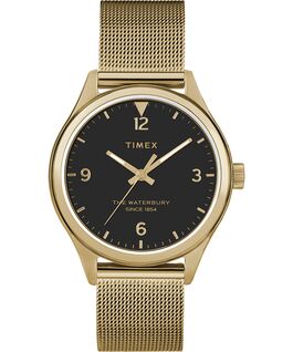 Waterbury Traditional f&uuml;r Damen mit Mesh-Armreif, 34 mm Goldfarben/schwarz large