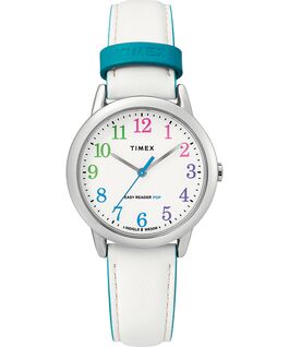Easy Reader Color Pop 30mm Leather Watch Womens Silver-Tone/White large
