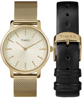 Geschenkset Metropolitan, 34 mm, mit Mesh-Armband und Zusatzarmband Goldfarben large