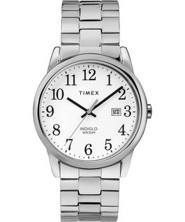 Easy Reader 38mm Stainless Steel Watch Expansion Band with Date Chrome/Silver-Tone/White large