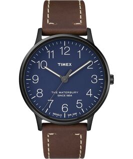 Waterbury 40mm Classic Leather Strap Watch Black/Brown/Blue large