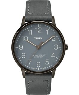 Waterbury 40mm Classic Leather Strap Watch Gray large