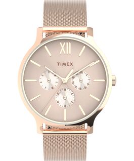 Transcend Multifunction 38mm Stainless Steel Mesh Band Watch Rose-Gold-Tone/Pink large