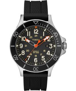 Allied Coastline 43mm mit Silikonarmband Silver-Tone/Black large