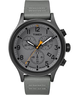Allied Chronograph 42mm Leather Watch Black/Gray large