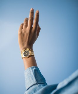 Waterbury Classic aus Edelstahl, 34 mm Zweifarbig/wei&szlig; large