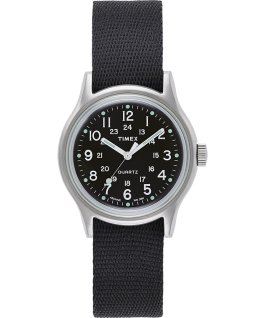 MK1 mit Rips-Armband im Military-Stil, 36 mm Silberfarben/schwarz large