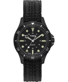Navi Harbor mit Textilarmband, 38&nbsp;mm Schwarz/schwarz large