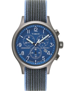 Allied Chronograph mit elastischem Textilarmband, 42&nbsp;mm Silberfarben large