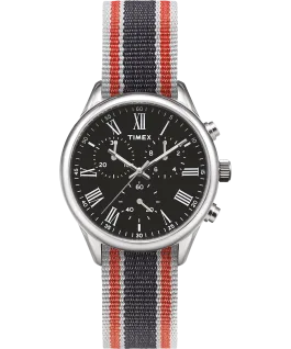 Weston Avenue mit Ripsband-Armband, 38 mm Edelstahl/schwarz large