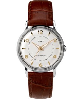 Timex X Todd Snyder Welton Bi-Metal 34mm Leather Strap Watch  large