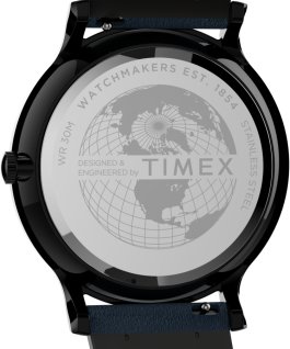 Norway mit Lederarmband, 40 mm Schwarz/blau large