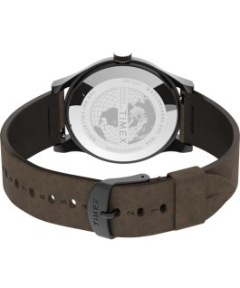 MK1 aus Stahl mit Lederarmband, 40&nbsp;mm Graublau/braun large
