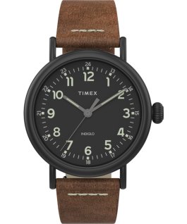 Standard mit Lederarmband, 40 mm Schwarz/braun/schwarz large