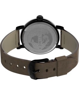 Standard mit Lederarmband, 40 mm Graublau/braun large