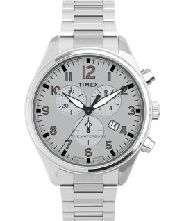 Waterbury Traditional Chronograph, 42 mm Edelstahlarmreif Edelstahl/silberfarben large