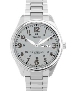 Waterbury Traditional mit Edelstahlarmband, 42 mm Edelstahl/silberfarben large