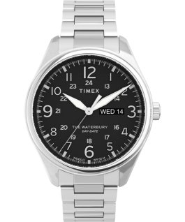 Waterbury Traditional mit Edelstahlarmband, 42 mm Edelstahl/schwarz large