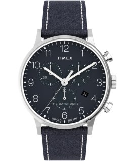Waterbury-Classic-Chronograph-mit-Lederarmband-40mm Edelstahl/blau large
