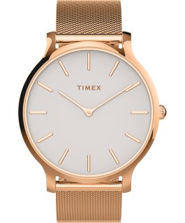 Transcend mit Mesh-Edelstahlarmband, 38 mm Ros&eacute;goldfarben/rosa large