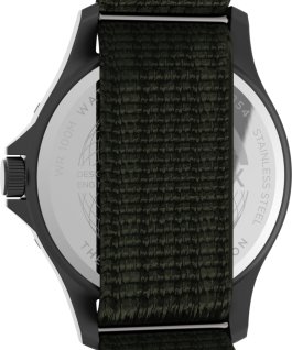 Navi XL 41 mm mit Textil-Zugarmband Graublau/gr&uuml;n/wei&szlig; large