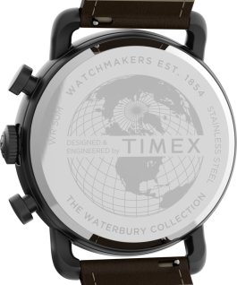 Port Chronograph mit Lederarmband, 42&nbsp;mm Schwarz/braun large