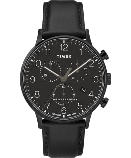 Waterbury-40mm-Classic-Chrono-Leather-Strap-Watch Black/Black large