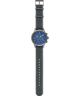 Allied Chronograph mit elastischem Textilarmband, 42&nbsp;mm Silberfarben large